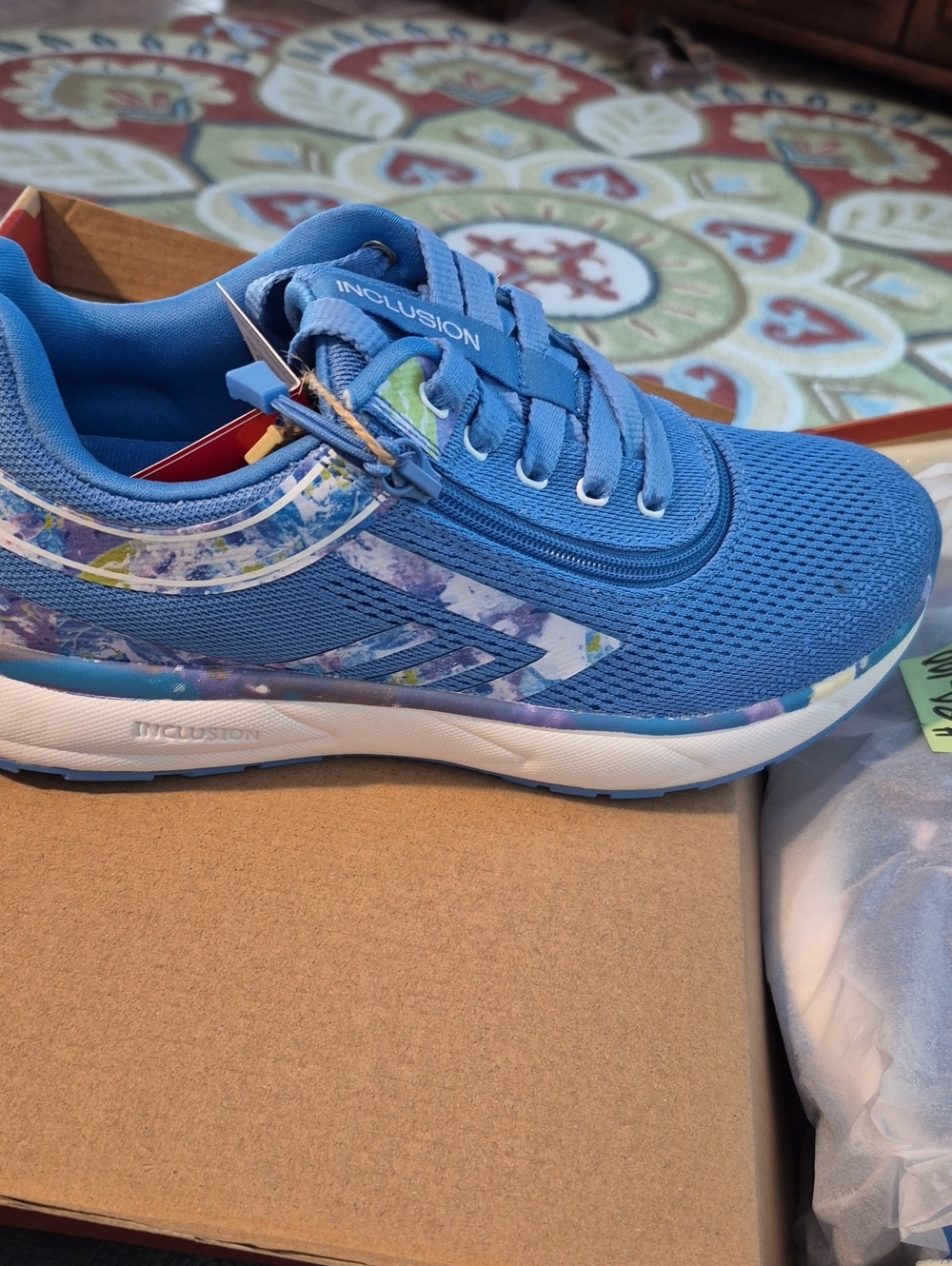 Blue "BILLY SPORT INCLUSION" Athletic Sneaker with Multicolor Marble Accents